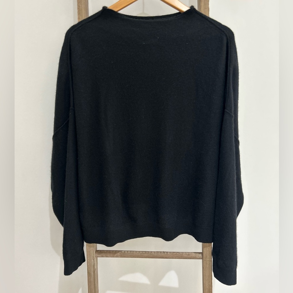 Pilcro Anthropologie Alani Cashmere Mockneck Sweater Oversized Black Size XL - Picture 6 of 7